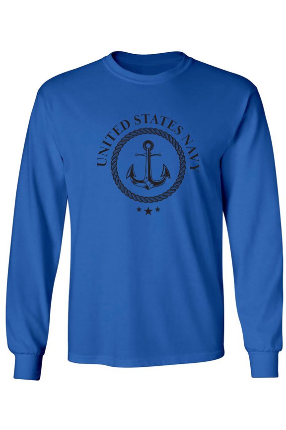 US Navy Anchor Crest Adult Long Sleeve T-shirt