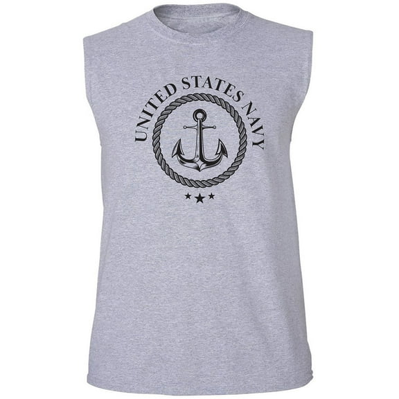 US Navy Anchor Crest Adult Sleeveless Tee