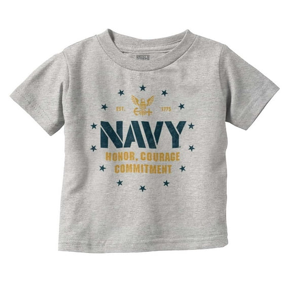 US Navy Anchor Logo Honor Courage Toddler Boy Girl T Shirt Infant Toddler Brisco Brands 12M