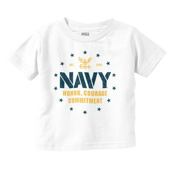 US Navy Anchor Logo Honor Courage Toddler Boy Girl T Shirt Infant Toddler Brisco Brands 3T