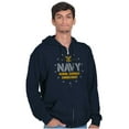 thumbnail image 1 of US Navy Anchor Logo Honor Courage Unisex Plus Size Zip Hoodie Brisco Brands 5X, 1 of 5