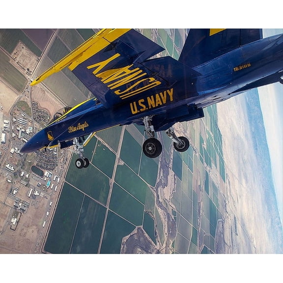 US Navy Blue Angels Practice over El Centro, California - 24x36 Inch Laminated Aviation Poster - Stunning Detail and Bold Colors