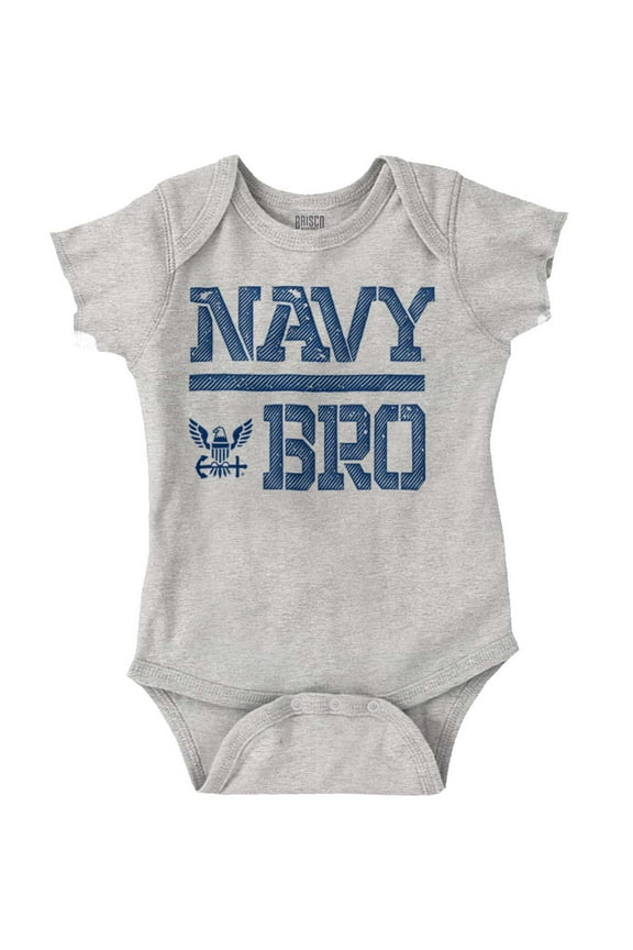 US Navy Bro Military Anchor Logo Bodysuit Jumper Boys Infant Baby Brisco Brands 24M