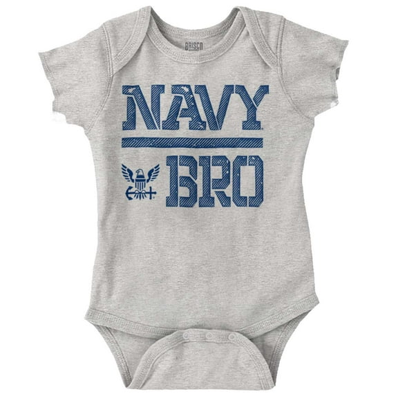 US Navy Bro Military Anchor Logo Bodysuit Jumper Boys Infant Baby Brisco Brands 6M
