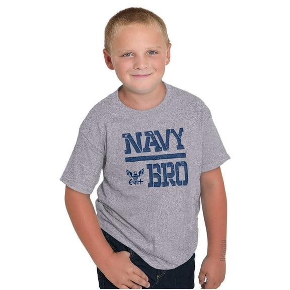 US Navy Bro Military Anchor Logo Boys Kids T Shirt Tees Tops Teen Brisco Brands M