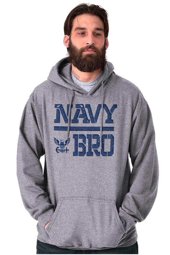 US Navy Bro Military Anchor Logo Men Big & Tall Graphic Hoodie Brisco Brands 3X