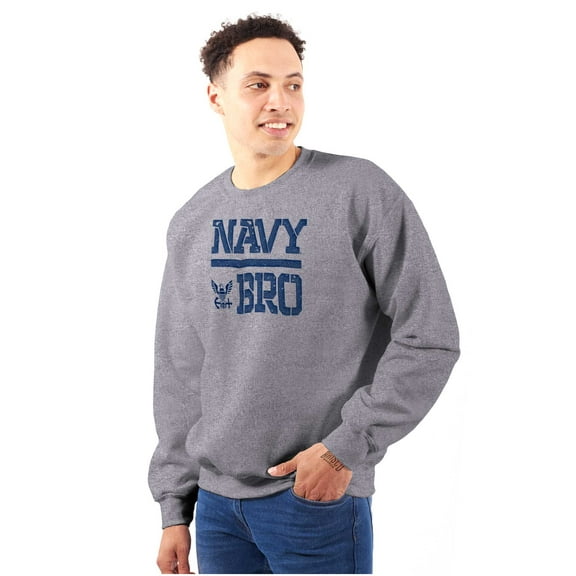 US Navy Bro Military Anchor Logo Men Big & Tall Sweatshirt Brisco Brands 2X