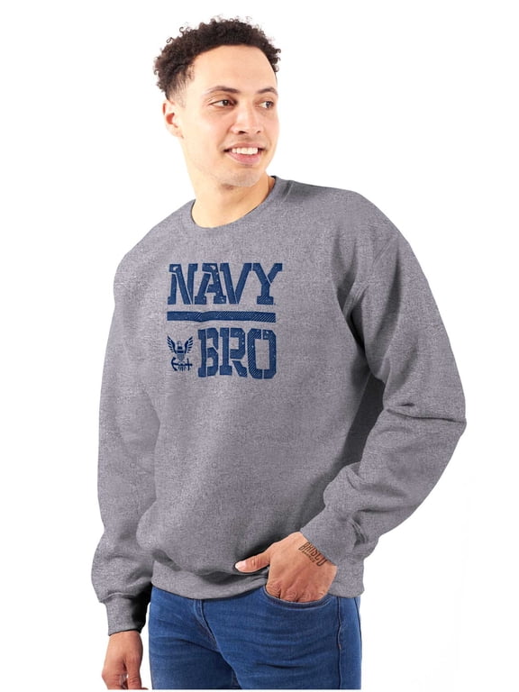 US Navy Bro Military Anchor Logo Men Big & Tall Sweatshirt Brisco Brands 2X