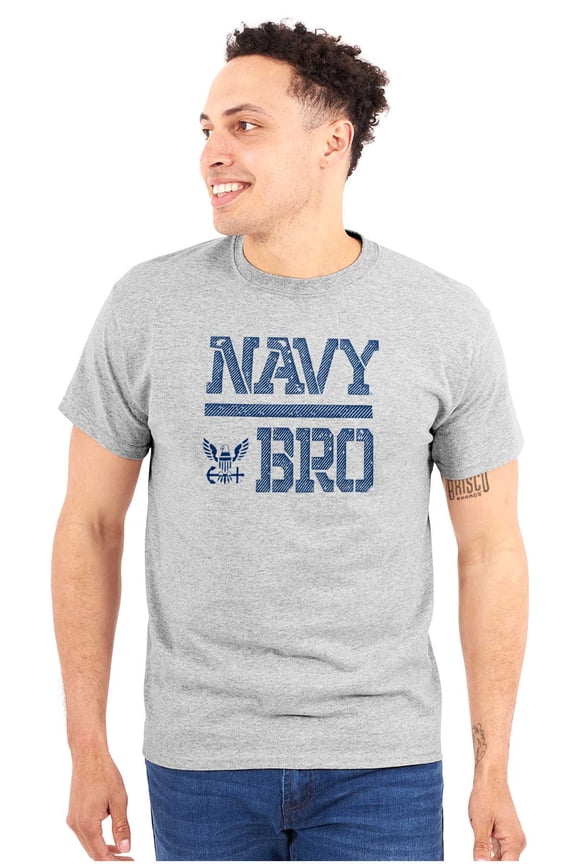 US Navy Bro Military Anchor Logo Men's Graphic T Shirt Tees Brisco Brands L