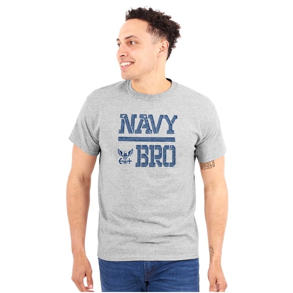 US Navy Bro Military Anchor Logo Men's Graphic T Shirt Tees Brisco Brands X