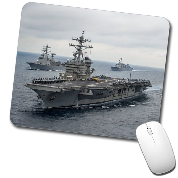 US Navy Carrier Strike Group Escorts At Sea Mouse Pad Low Profile Gaming Mat