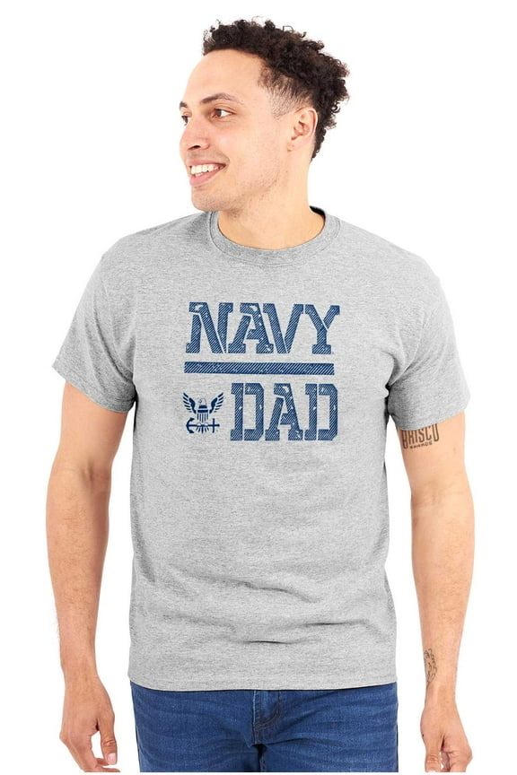US Navy Dad Military Anchor Logo Men's Graphic T Shirt Tees Brisco Brands L