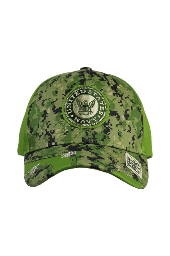 US Navy Distressed Camo Front Cap