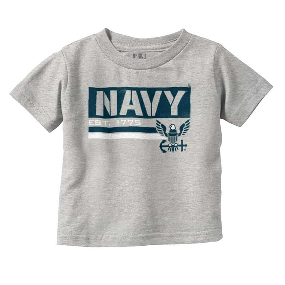 US Navy Eagle Anchor Logo Est 1775 Toddler Boy Girl T Shirt Infant Toddler Brisco Brands 12M