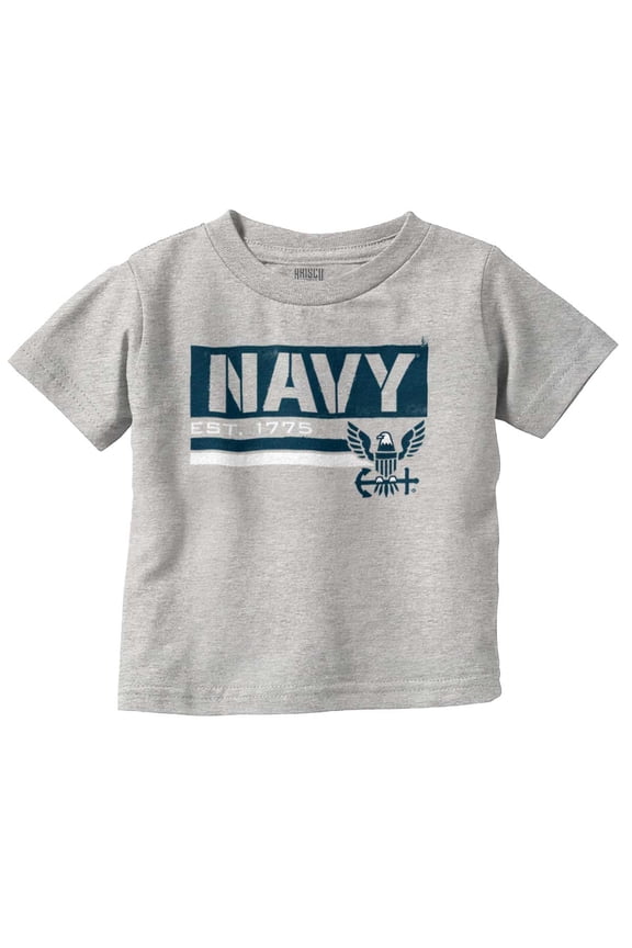 US Navy Eagle Anchor Logo Est 1775 Toddler Boy Girl T Shirt Infant Toddler Brisco Brands 12M