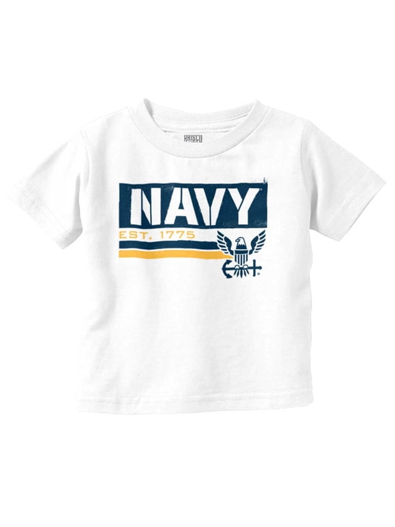 US Navy Eagle Anchor Logo Est 1775 Toddler Boy Girl T Shirt Infant Toddler Brisco Brands 12M