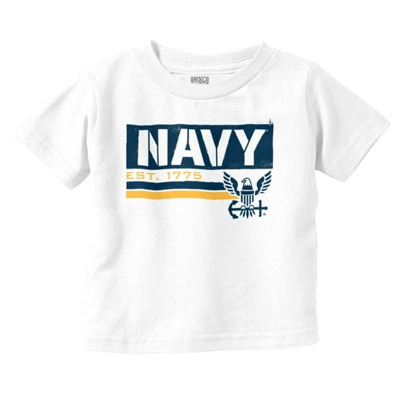 US Navy Eagle Anchor Logo Est 1775 Toddler Boy Girl T Shirt Infant Toddler Brisco Brands 2T