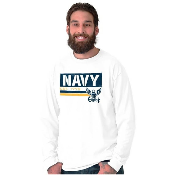 US Navy Eagle Anchor Logo Est 1775 Unisex Plus Size Long Sleeve Shirt Brisco Brands 3X