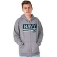 thumbnail image 1 of US Navy Eagle Anchor Logo Est 1775 Unisex Plus Size Zip Hoodie Brisco Brands 2X, 1 of 5