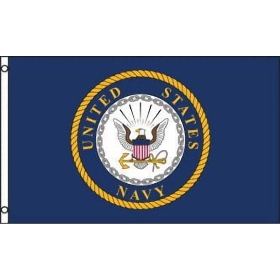 AZ FLAG US Navy Emblem Flag 3x5 ft American 100D Polyester 2 Grommets