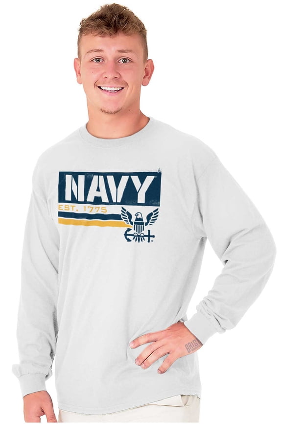 US Navy Est 1775 Eagle Anchor Symbol Long Sleeve TShirt Men Women Brisco Brands S