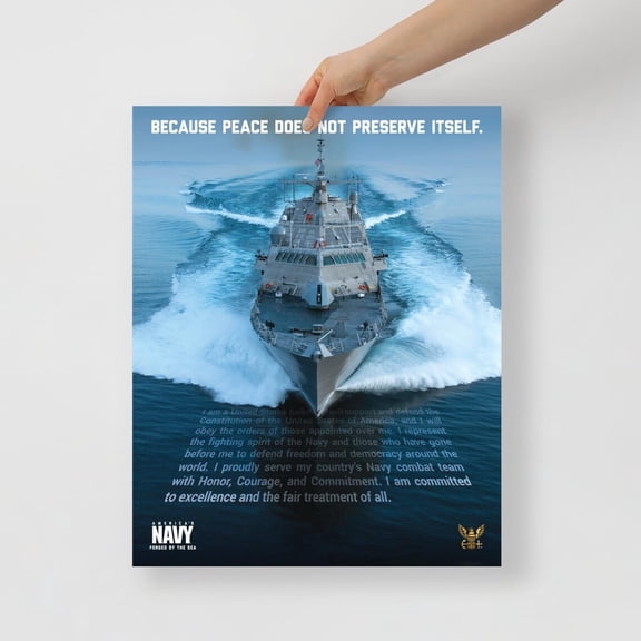 US Navy Forged By The Sea Army Recruitment Gift For Navy Cadet, Unframed Poster