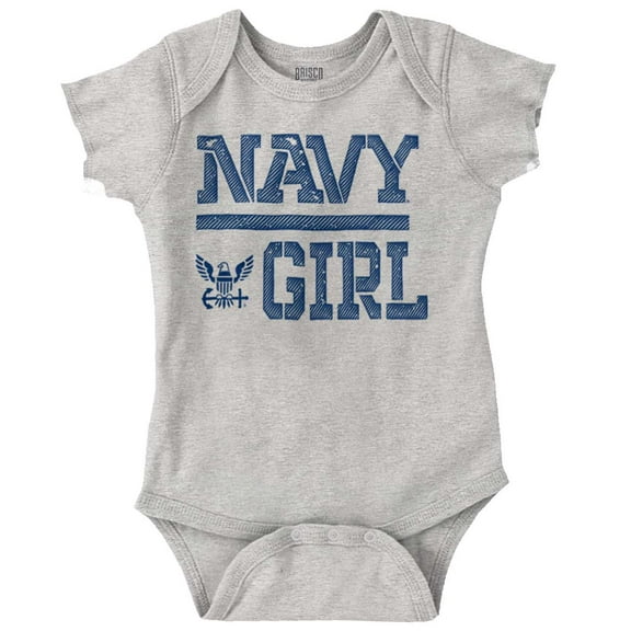 US Navy Girl Military Anchor Logo Bodysuit Jumper Girls Infant Baby Brisco Brands 12M