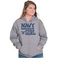 thumbnail image 1 of US Navy Girl Military Anchor Logo Women Plus Size Zipper Hoodie Brisco Brands 2X, 1 of 5