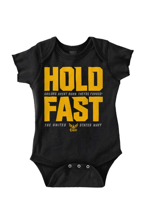 US Navy Hold Fast Sailors Are Forged Romper Boys or Girls Infant Baby Brisco Brands 12M