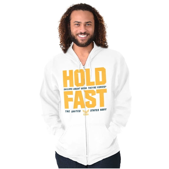 US Navy Hold Fast Sailors Are Forged Unisex Plus Size Zip Hoodie Brisco Brands 4X