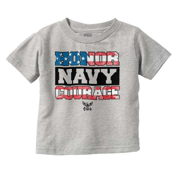 US Navy Honor Courage American Flag Toddler Boy Girl T Shirt Infant Toddler Brisco Brands 12M
