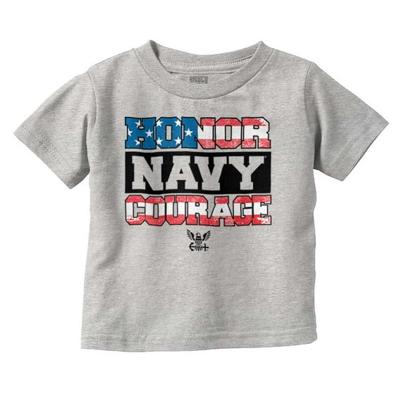 US Navy Honor Courage American Flag Toddler Boy Girl T Shirt Infant Toddler Brisco Brands 12M