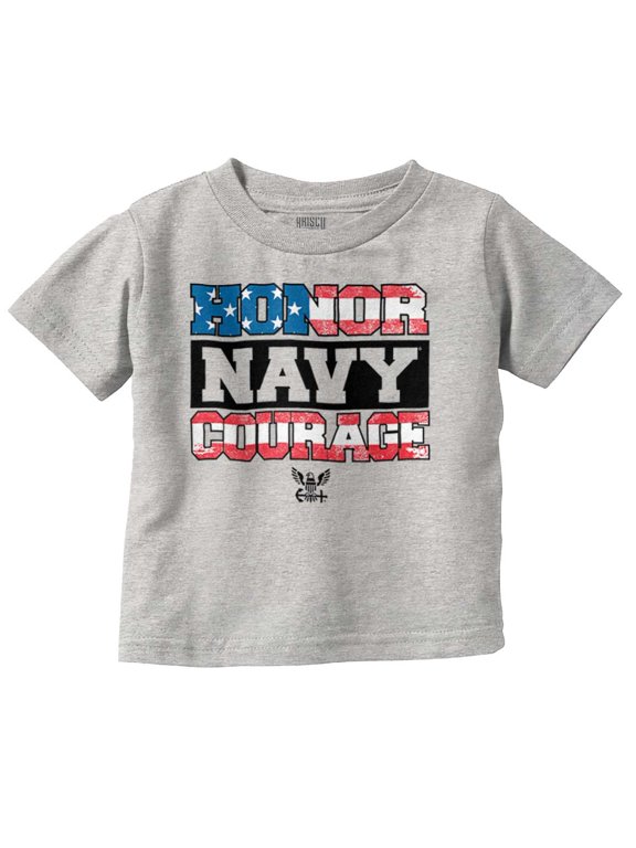 US Navy Honor Courage American Flag Toddler Boy Girl T Shirt Infant Toddler Brisco Brands 12M