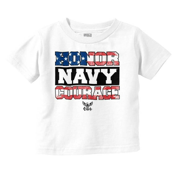 US Navy Honor Courage American Flag Toddler Boy Girl T Shirt Infant Toddler Brisco Brands 5T