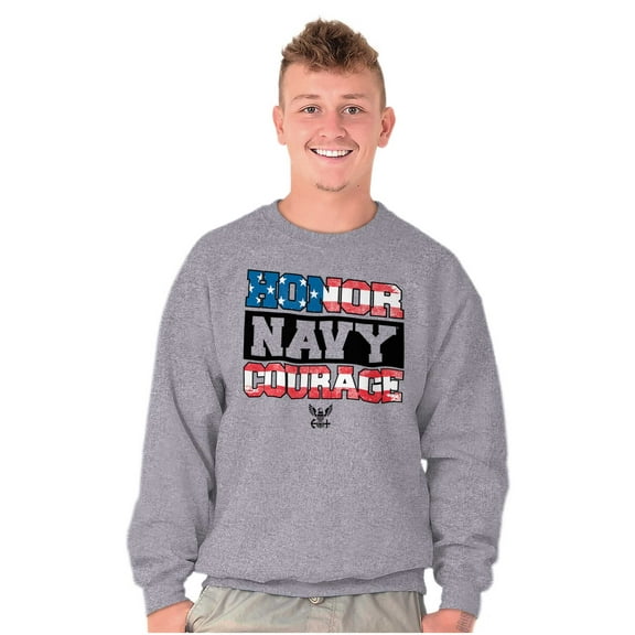 US Navy Honor Courage American Flag Unisex Plus Size Sweatshirt Brisco Brands 2X