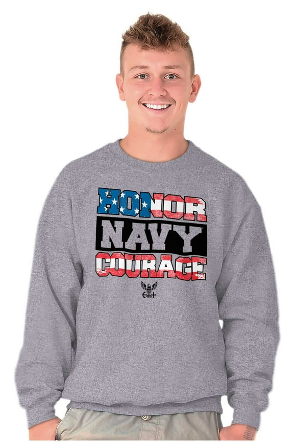 US Navy Honor Courage American Flag Unisex Plus Size Sweatshirt Brisco Brands 4X