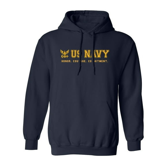 US Navy Honor Courage Commitment Adult Hooded Sweatshirt