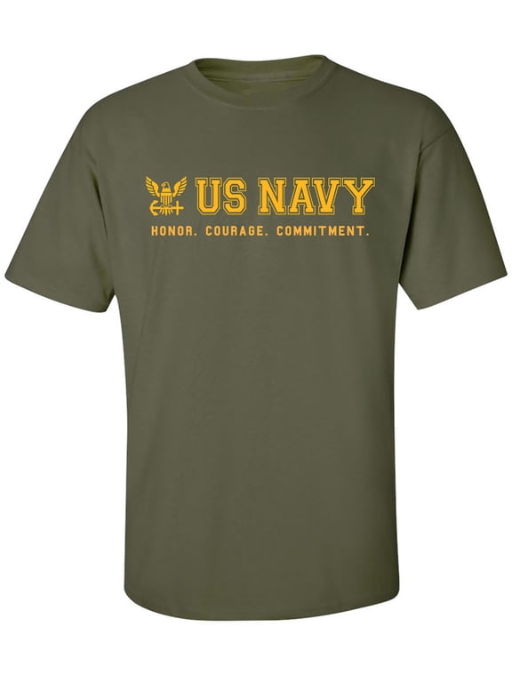 US Navy Honor Courage Commitment Adult Short Sleeve T-shirt