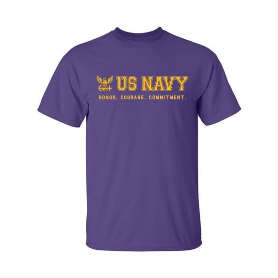 US Navy Honor Courage Commitment Adult Short Sleeve T-shirt
