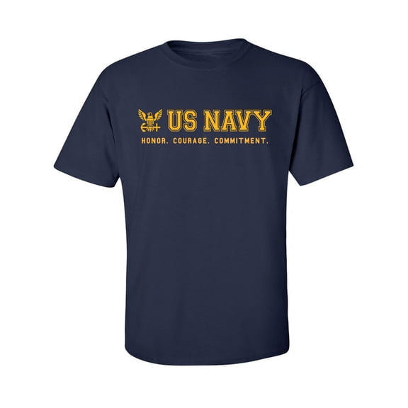 US Navy Honor Courage Commitment Adult Short Sleeve T-shirt