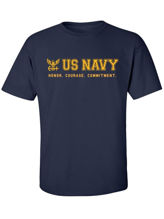 US Navy Honor Courage Commitment Adult Short Sleeve T-shirt