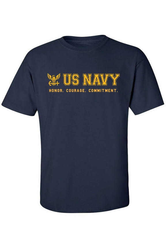 US Navy Honor Courage Commitment Adult Short Sleeve T-shirt