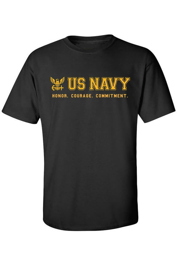 US Navy Honor Courage Commitment Adult Short Sleeve T-shirt