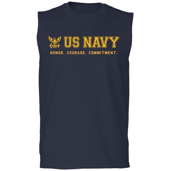 US Navy Honor Courage Commitment Adult Sleeveless Tee