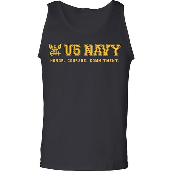 US Navy Honor Courage Commitment Adult Tank Top