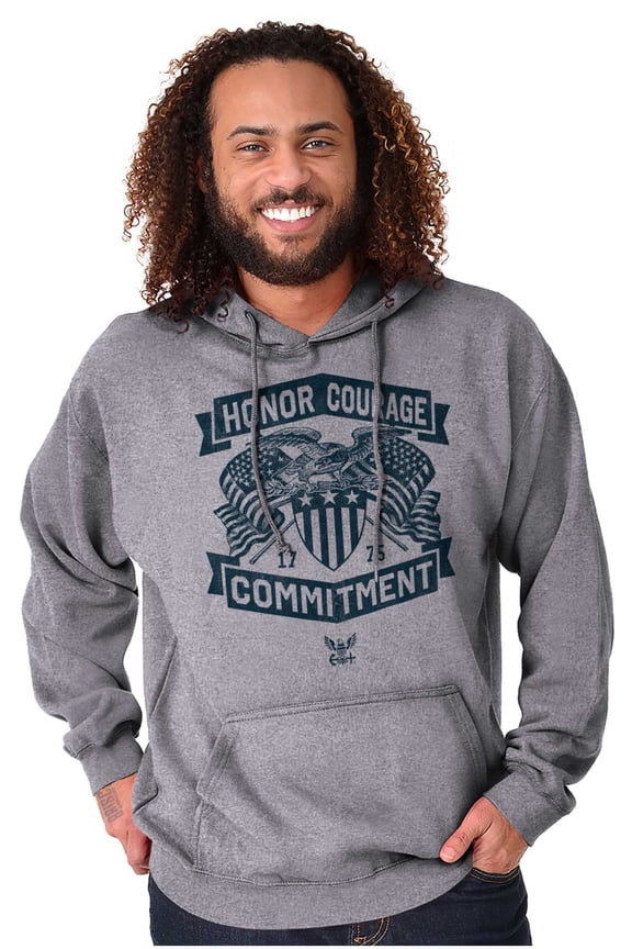 US Navy Honor Courage Commitment Hoodie Sweatshirt Women Men Brisco Brands L