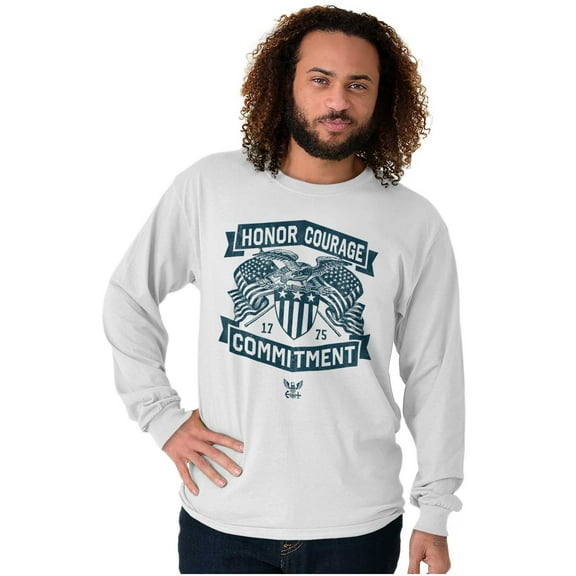 US Navy Honor Courage Commitment Long Sleeve TShirt Men Women Brisco Brands S