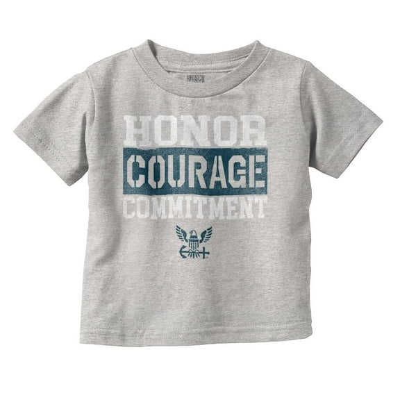 US Navy Honor Courage Commitment Toddler Boy Girl T Shirt Infant Toddler Brisco Brands 12M