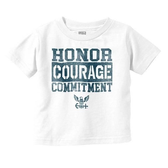 US Navy Honor Courage Commitment Toddler Boy Girl T Shirt Infant Toddler Brisco Brands 6M