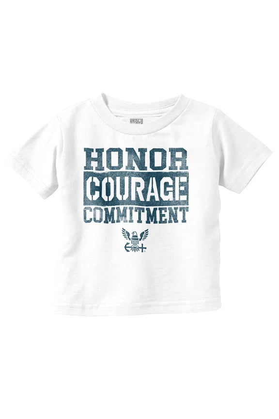 US Navy Honor Courage Commitment Toddler Boy Girl T Shirt Infant Toddler Brisco Brands 6M